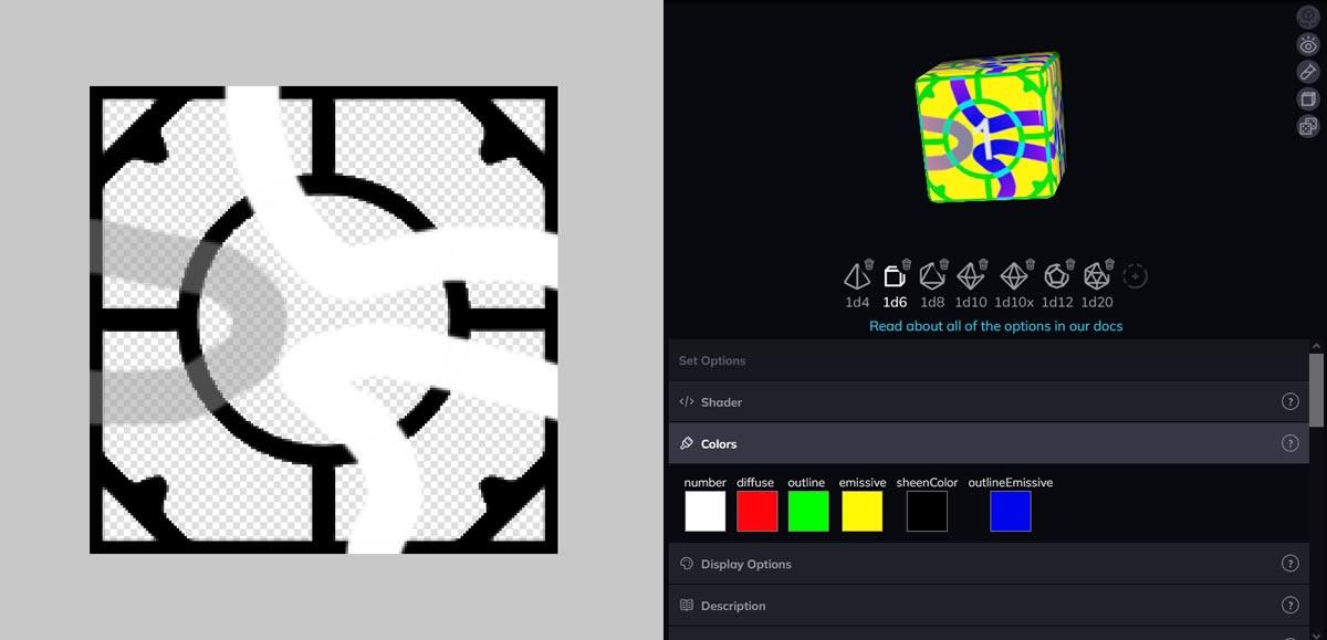 How to make your dice remix friendly using emissive maps