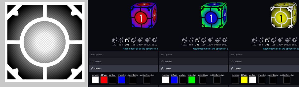 How to make your dice remix friendly using emissive maps