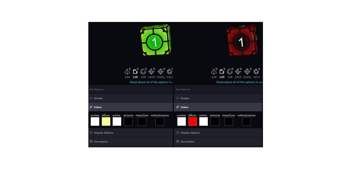 How to make your dice remix friendly using emissive maps